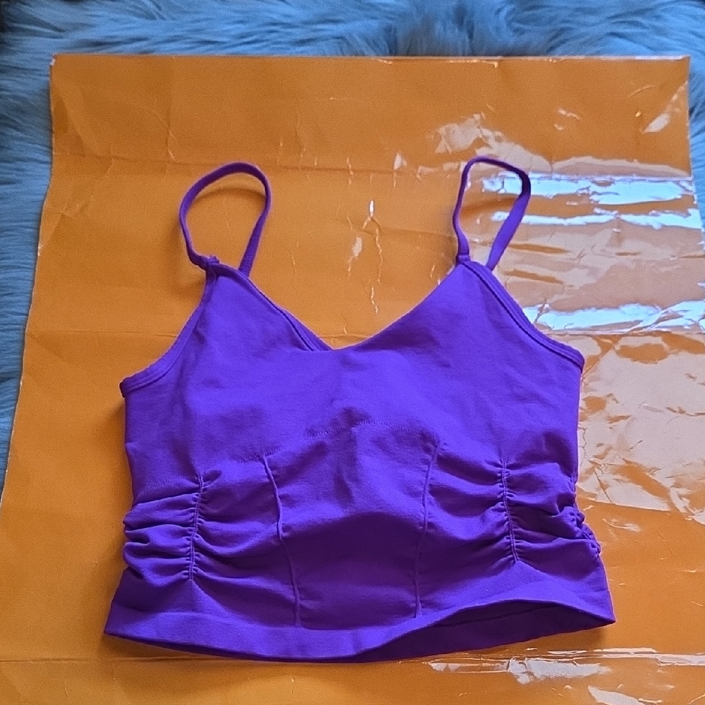 Nwot! Free People Movment Good Karma Crop Tank In Purple